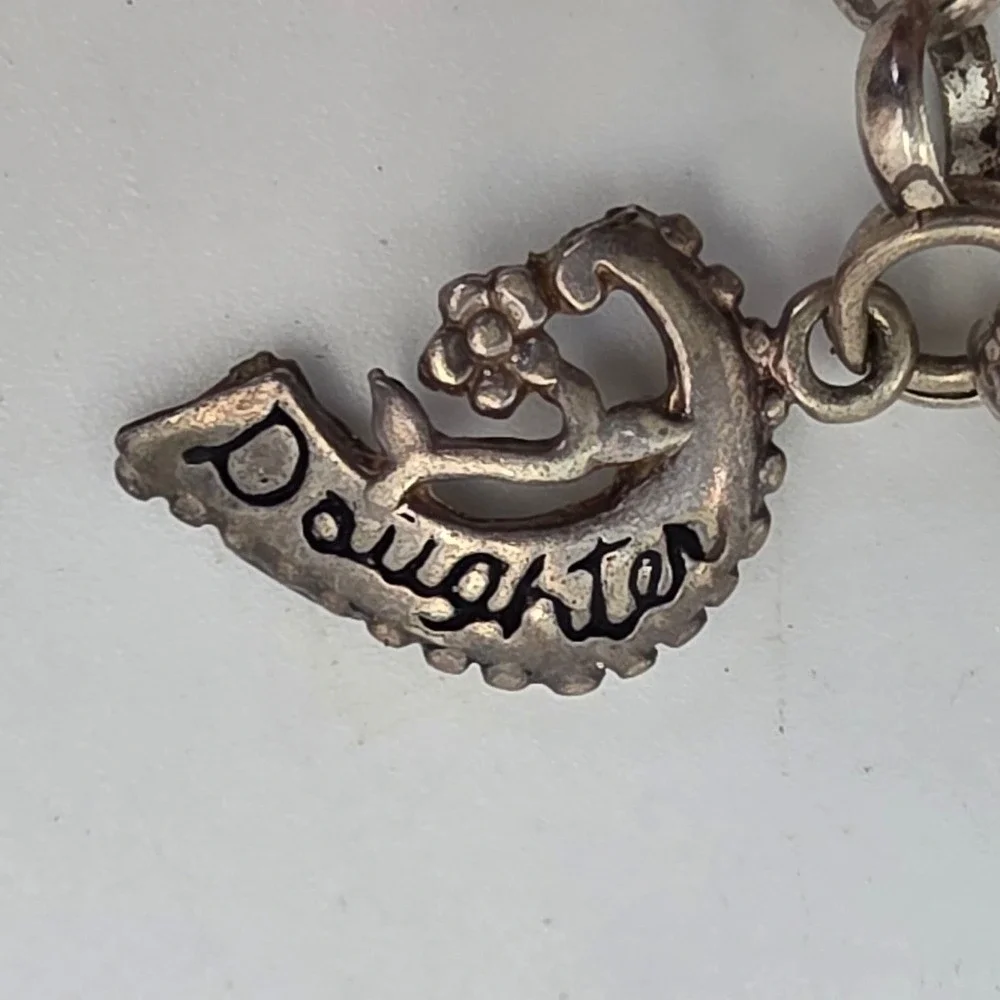 Sterling Silver 925 Charm Bracelet Sweet 16 Daughter Cheerleader Cell Phone 9.9g